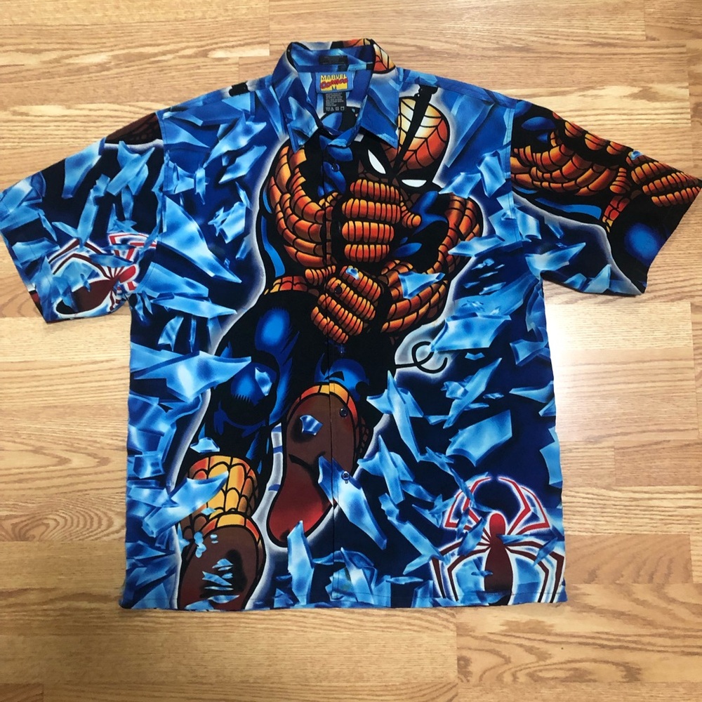 2001 Marvel Spiderman Button Down - image 1